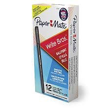 Paper Mate & reg; Ballpoint Stick Pens, Medium Point, 1.0 mm, Black Barrel, Black Ink, Pack Of 12