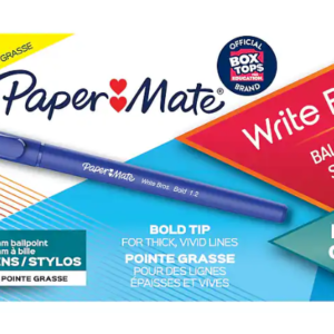 Paper Mate&reg; Ballpoint Stick Pens, Medium Point, 1.0 mm, Blue Barrel, Blue Ink, Pack Of 12