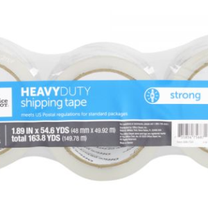 Office Depot&reg; Brand Heavy Duty Shipping Packing Tape,  1.89" x 54.6 Yd., Crystal Clear, Pack Of 3 Rolls
